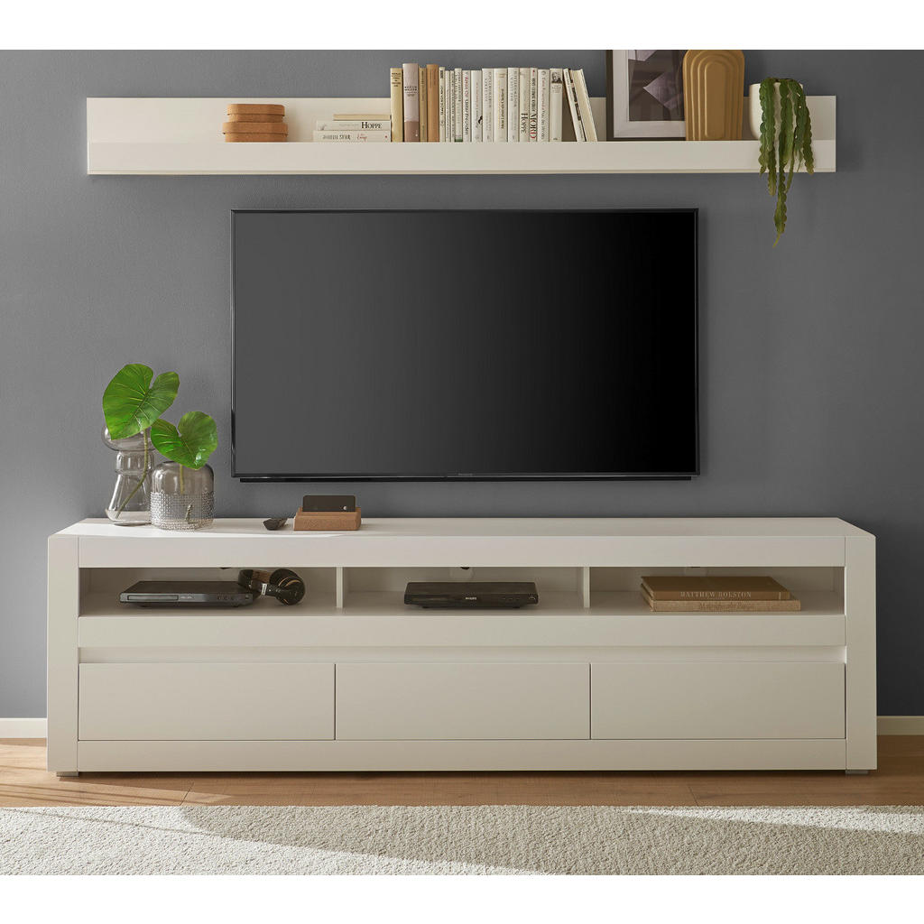 Thumbnail - Furn.Design Wohnzimmer-Set, Weiß, Eiche, Holzwerkstoff, Nachbildung, 217x180x42 cm, Wohnzimmer, Wohnwände, Anbauwände
