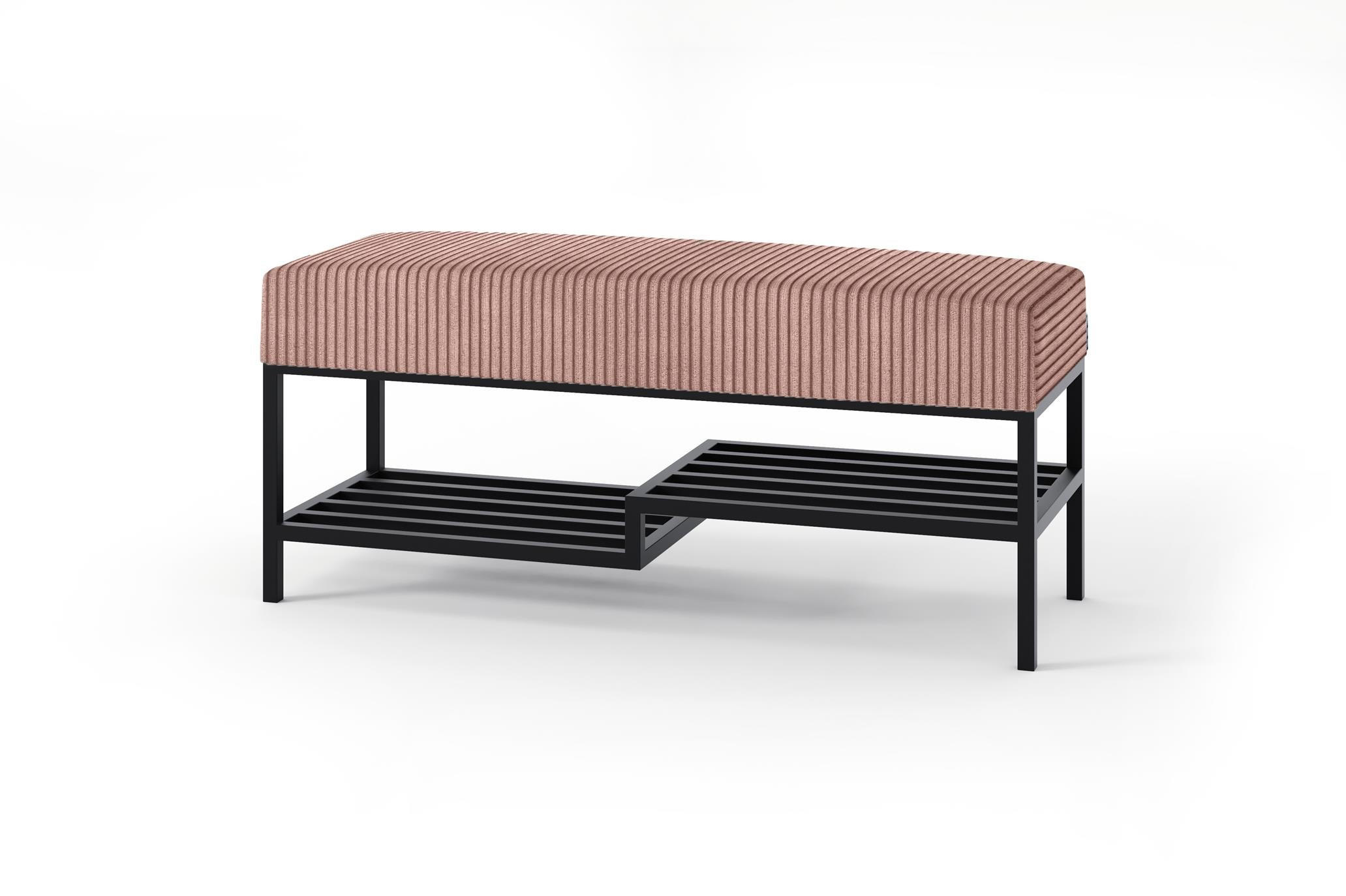 Bettso Sitzbank Rosa, Schwarz 100x45x35 cm
