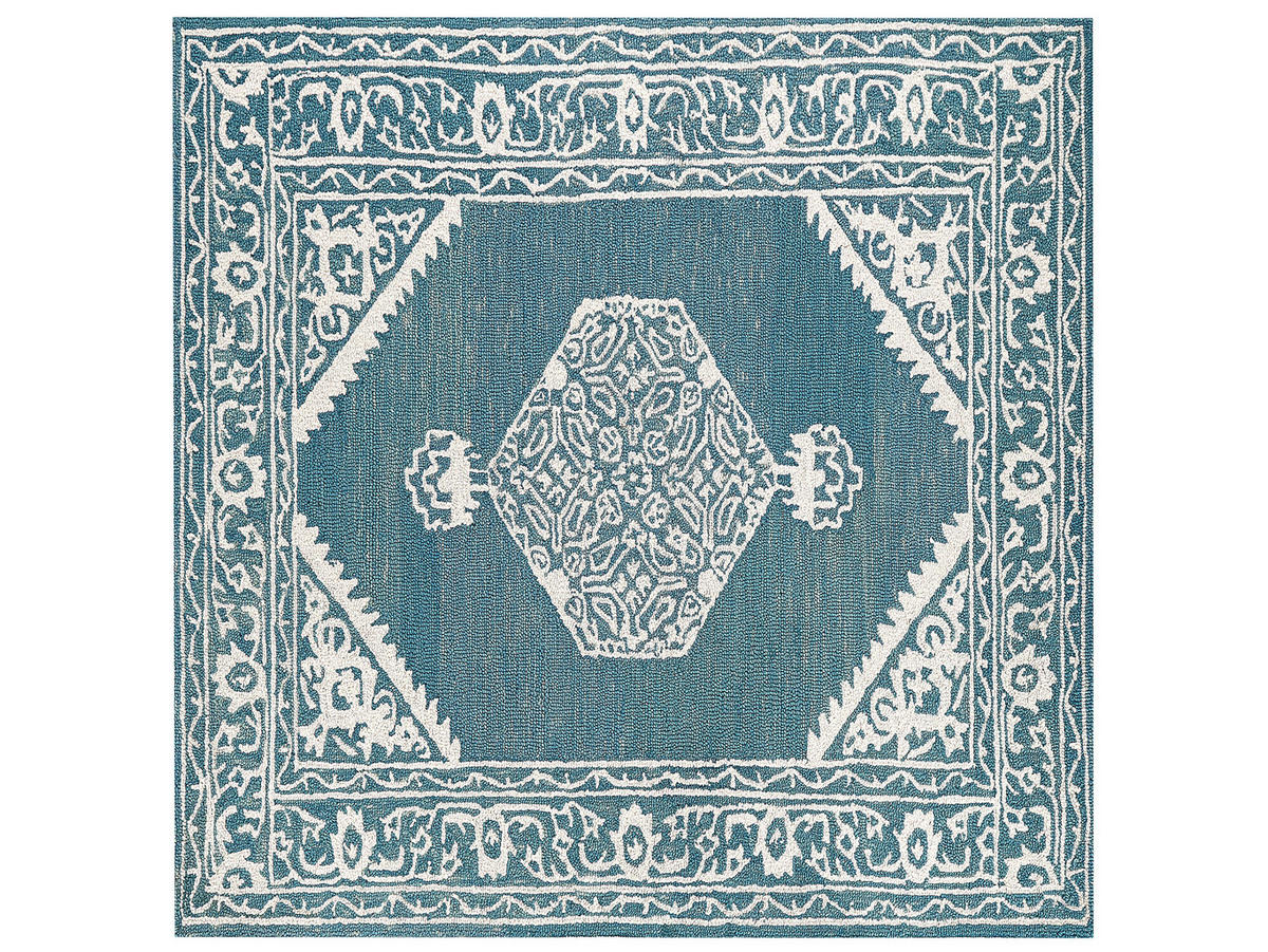 KURZFLOR-TEPPICH Gevas 200/200 cm - Blau, Textil (200/200cm) - Beliani