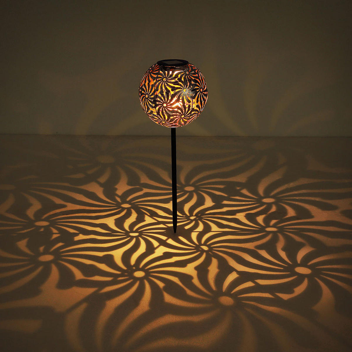 LED AUSSENLEUCHTE Geflechtkugel Schwarz - Schwarz, Metall (18.5/18.5/54cm)