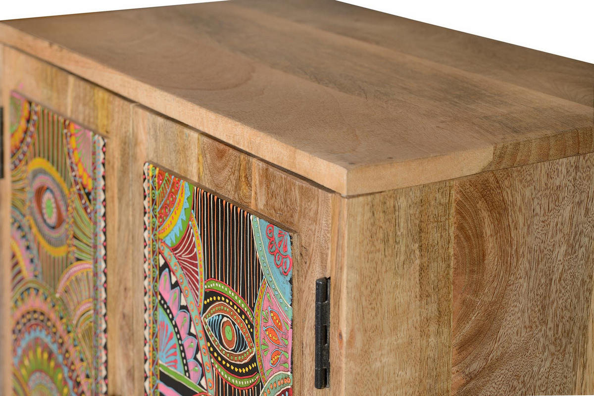 KOMMODE natürliches und mehrfarbiges Mangoholz - Braun, Holz (60/60/30cm) - Giner y Colomer