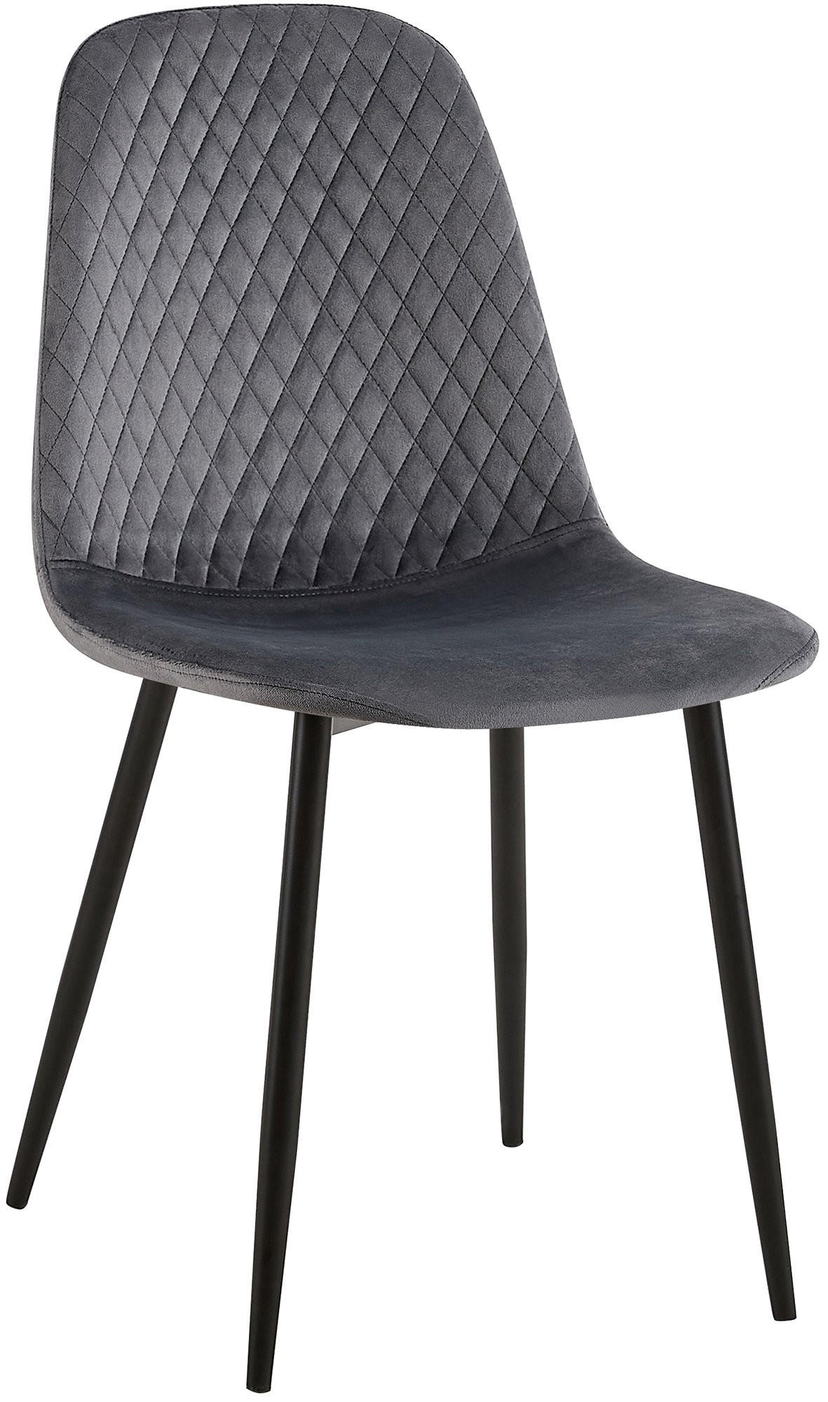 STUHL Samt Dunkelgrau - Dunkelgrau/Schwarz, Textil/Metall (44/88/54cm) - CLP