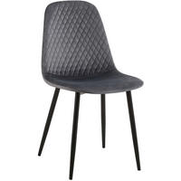 STUHL Samt Dunkelgrau - Dunkelgrau/Schwarz, Textil/Metall (44/88/54cm) - CLP