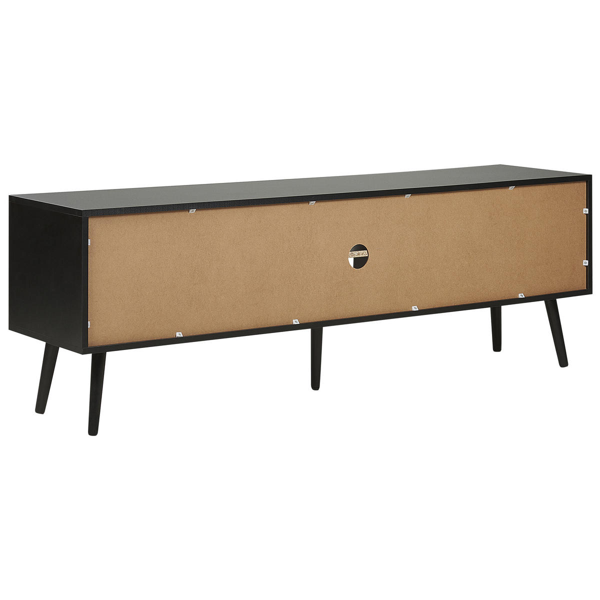 TV-MÖBEL Schwarz/Beige Opoco - Beige/Schwarz, Holzwerkstoff (150/52/40cm) - Beliani