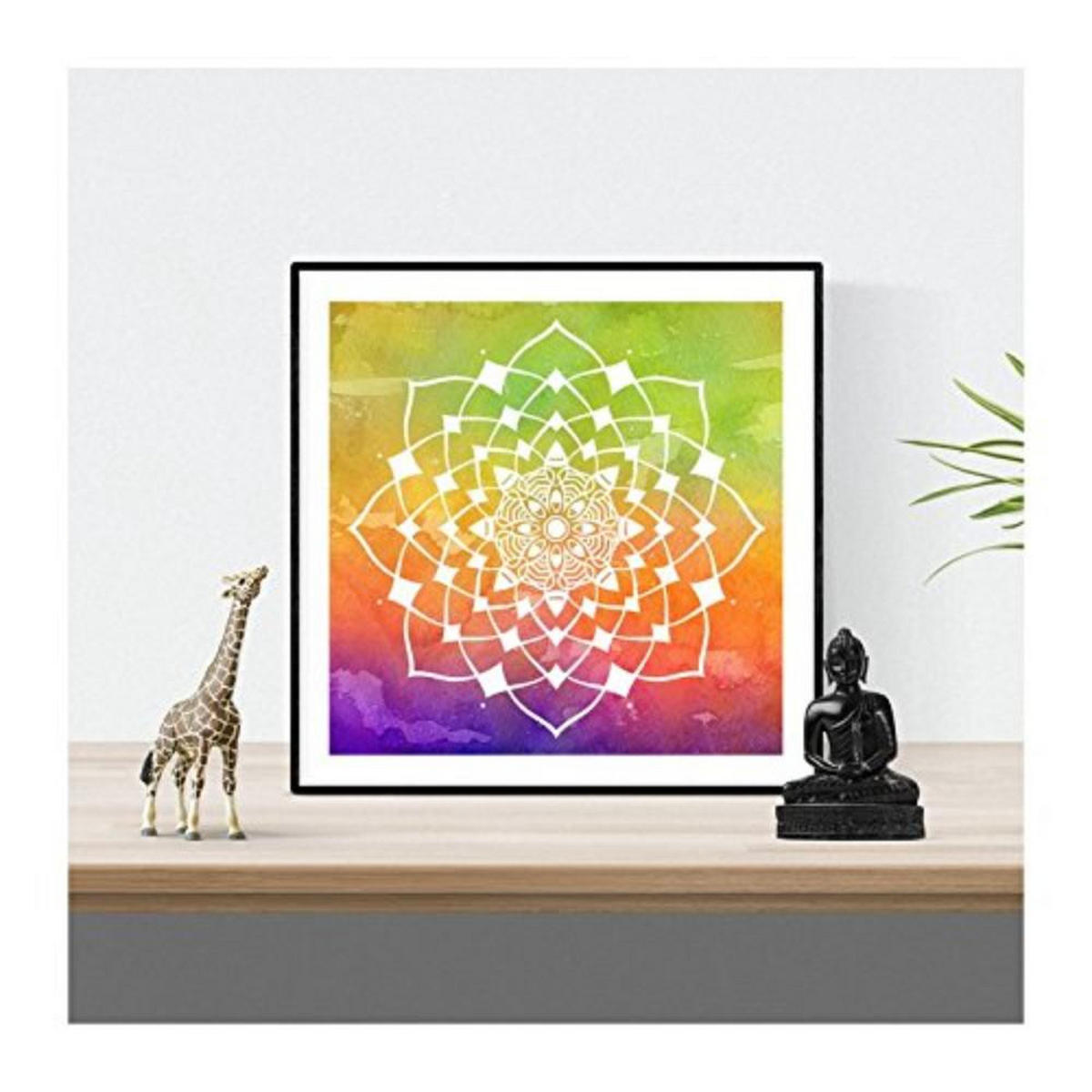 POSTER Set mit 4 Mandalas Jugend 20x20cm Rahmenlos - Klar, Papier (20/3cm) - Nacnic