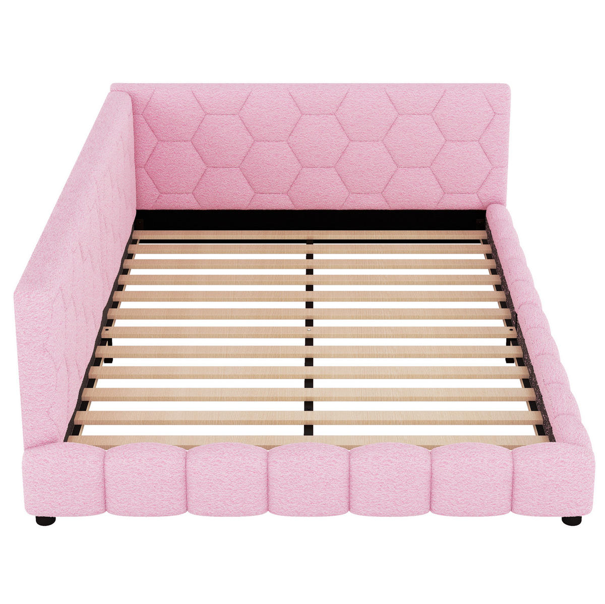 POLSTERBETT 140/200 cm Rosa mit LED-Beleuchtung, USB- und Type-C-Anschlüssen - Rosa, Textil (140/200cm) - Flora Grace