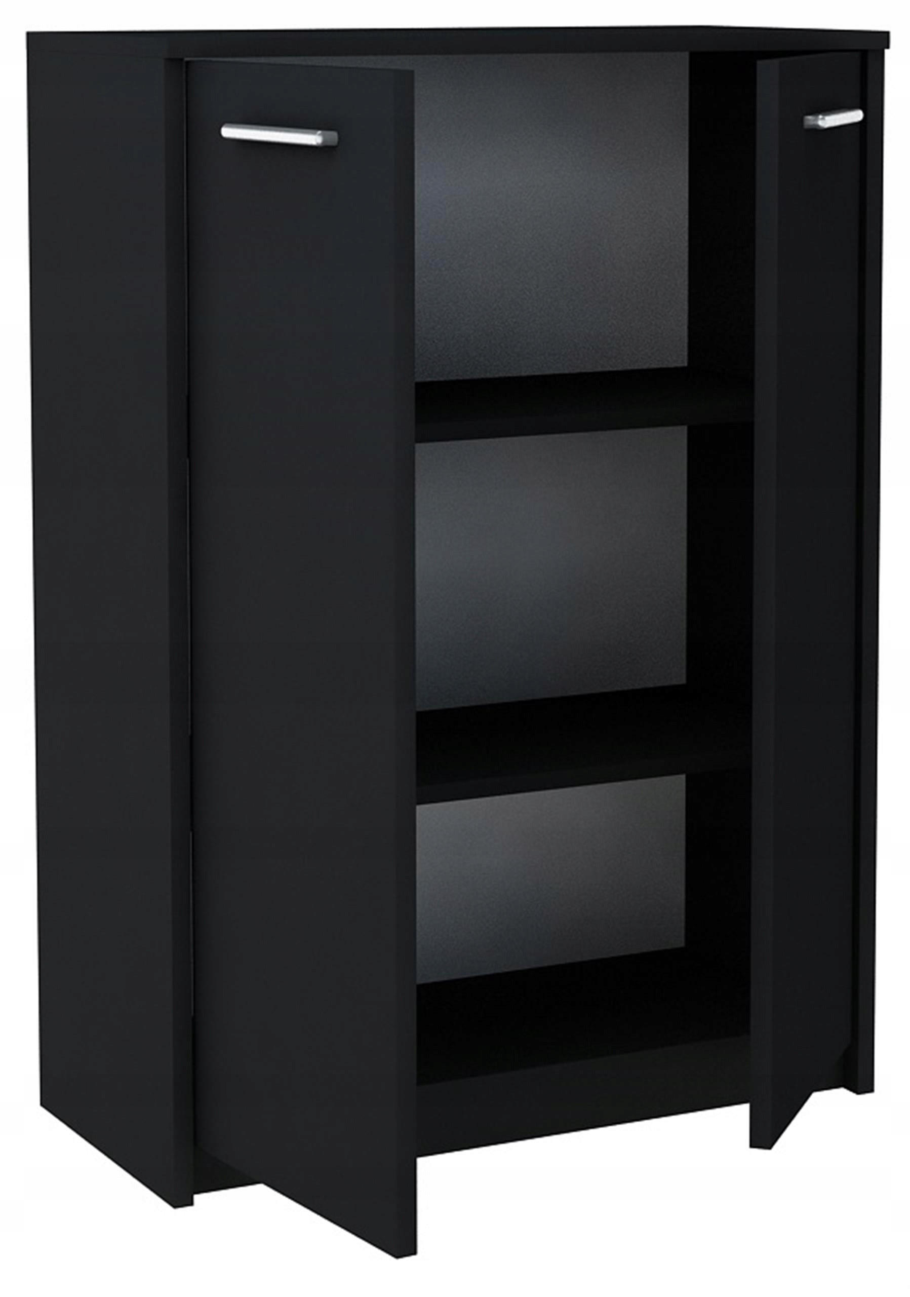 KOMMODE 2D2P Schwarz 77/35/108 cm - Schwarz, Holzwerkstoff (77/108/35cm) - Matkam Möbel