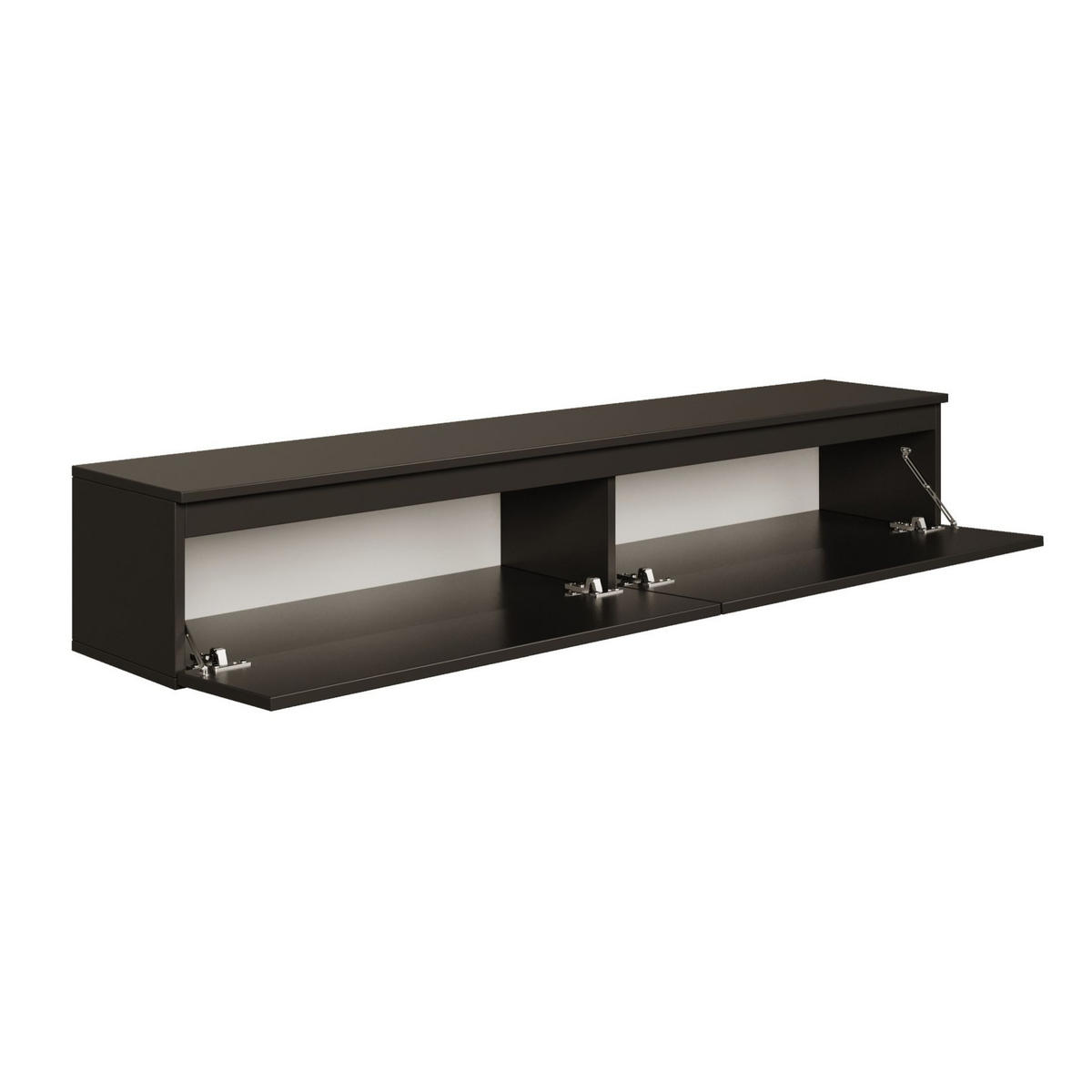 TV-LOWBOARD Bemmi Schwarz 175 cm - Schwarz, Holzwerkstoff (175/28.4/31.8cm) - Selsey