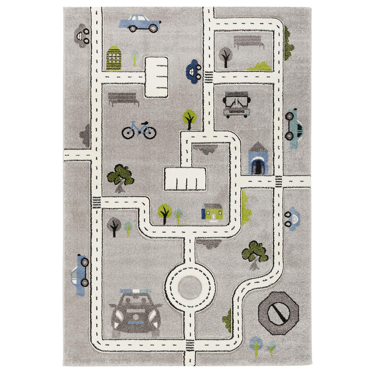KINDER TEPPICH MAUI KIDS STRASSEN - Grau, Textil (120/170cm) - Pergamon