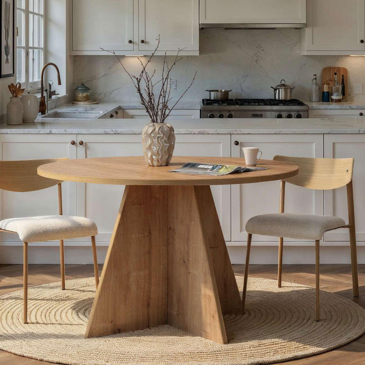 ESSTISCH - Klares Holz - Eschefarben, Holz (120/120/75cm) - Drawer