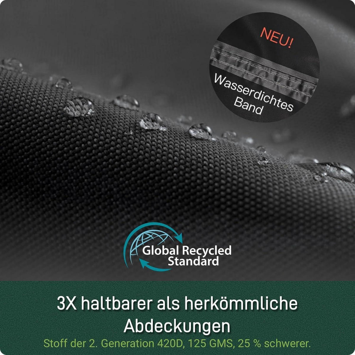 GARTENSTUHL Schutzhülle 2er-Set 65x75x85/120cm Oxford Polyester Wasserdicht - Schwarz, Textil (65/120/75cm)