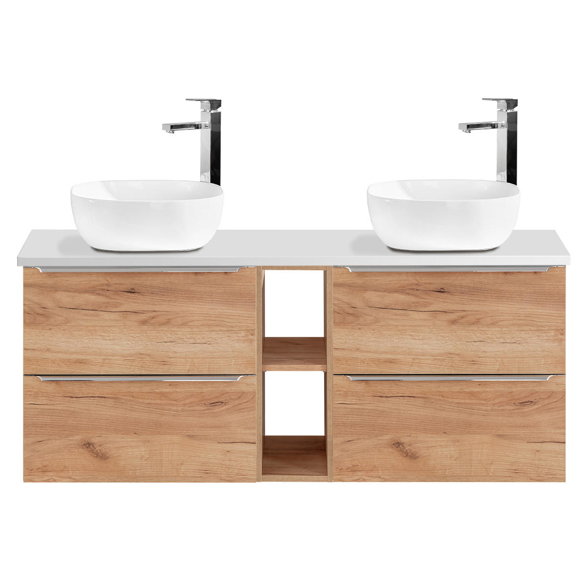 DOPPELWASCHTISCH 140.4cm April Holz - Braun, Holzwerkstoff (140.4/59/46cm) - Petits-meubles