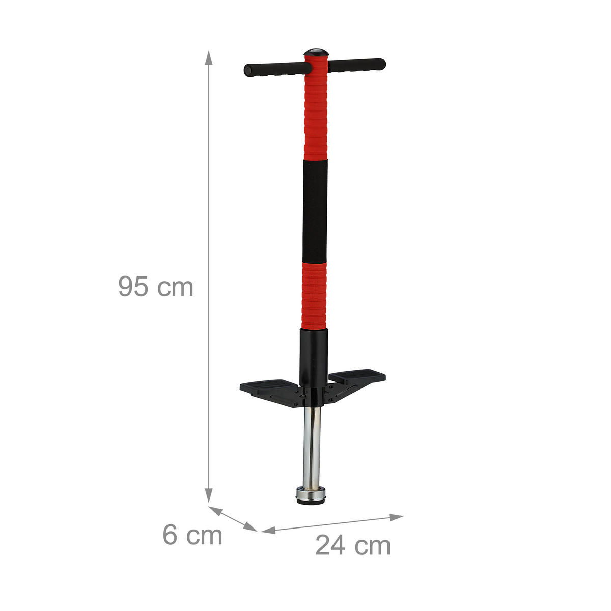 POGO-STICK - Rot, Kunststoff/Textil (24/6cm) - Relaxdays