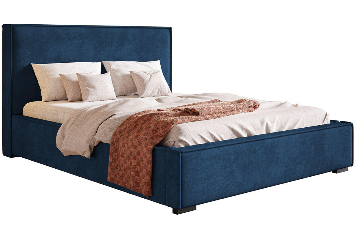 BETT Blau BEN 8 180x200 cm - Dunkelblau, Textil (180/200cm) - Sepro Meble