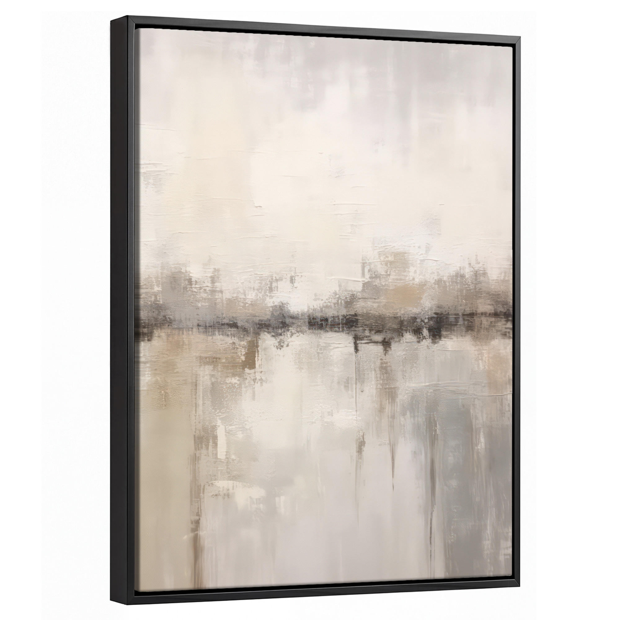 LEINWAND Bilder mit Rahmen - Moderne Kunst - Abstrakt - Beige - 30x40 - Beige, Textil (30/40cm) - MuchoWow