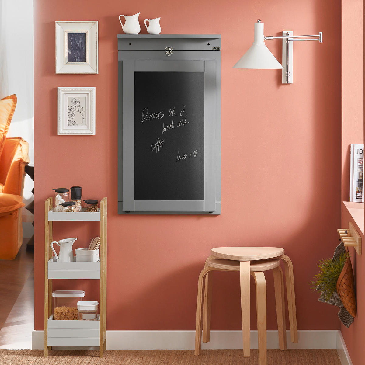 ESSTISCH Grau - Grau, Holzwerkstoff (50/76/75cm) - SoBuy