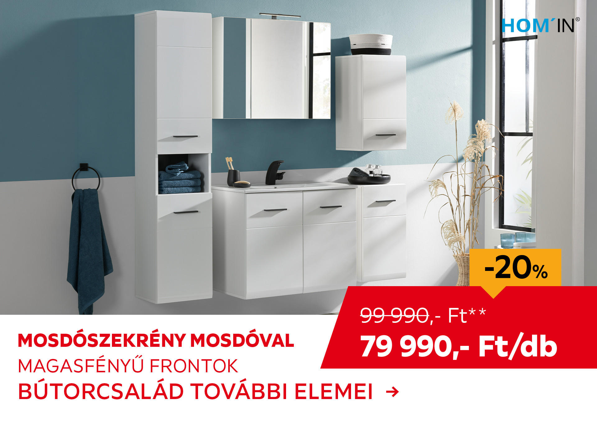 MOSDÓSZEKRÉNY MOSDÓVAL Kiemelt termék 99990 Ft.- helyett 79990 Ft.-