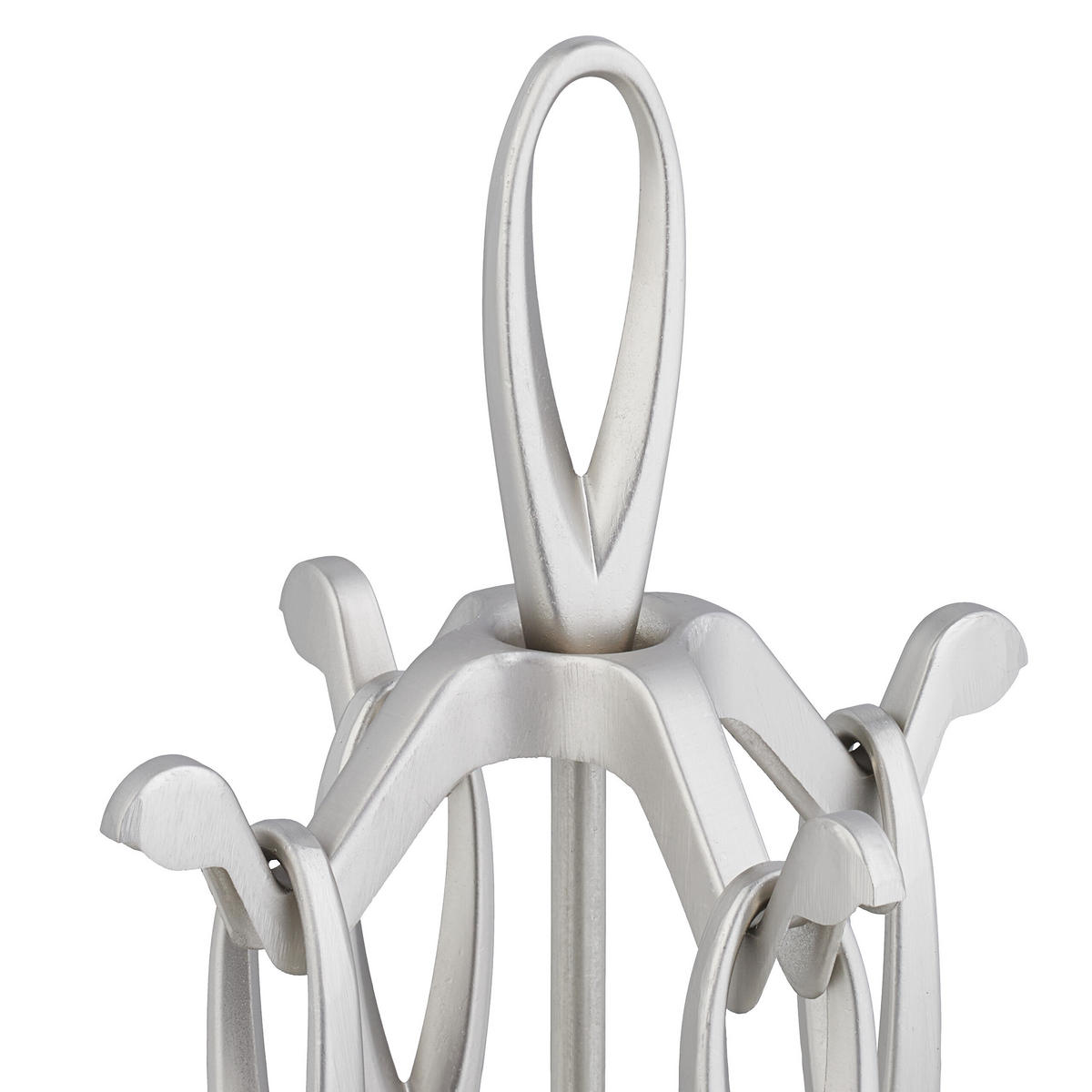 5-TLG.KAMINBESTECK-SET - Silberfarben, Metall (21/54/20cm) - Relaxdays
