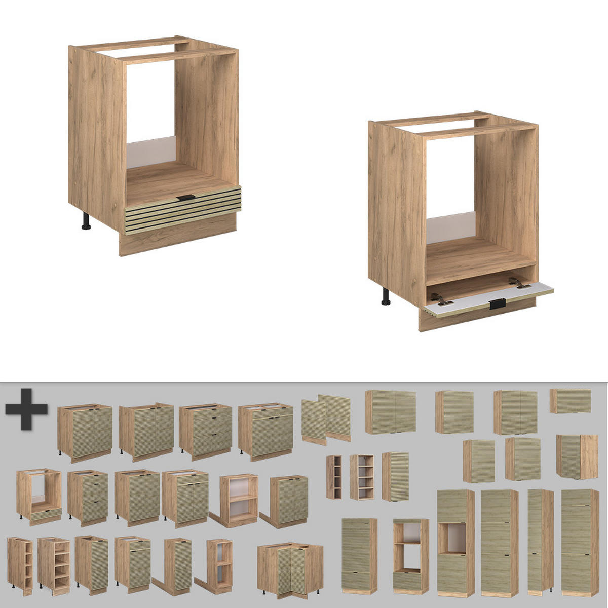 SKŘÍŇKA NA VESTAVĚNOU TROUBU Fame-Line Dubový panel - medově dubová/barva dubu, kompozitní dřevo (60/82/60cm) - Vicco