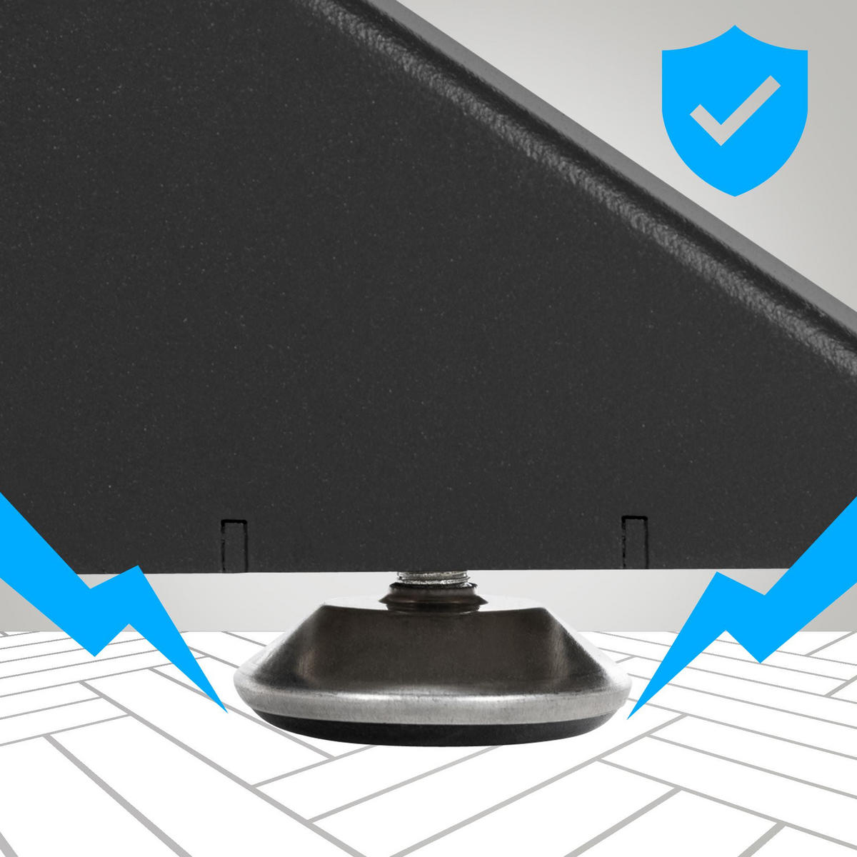 TISCHBEIN eckig 85/85/71 cm Metall schwarz - Schwarz, Metall (85/71/85cm) - CLP