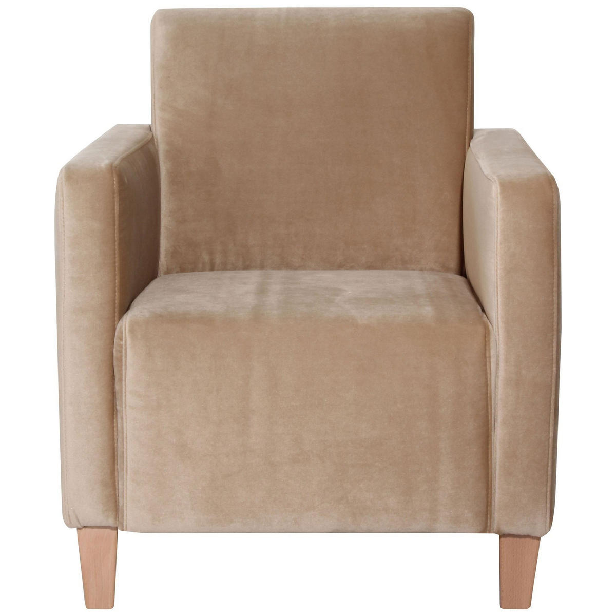 SESSEL Karol Bezug Samtvelours Buche natur / sand - Sandfarben, Kunststoff (71/81/70cm) - 58aufmkessel