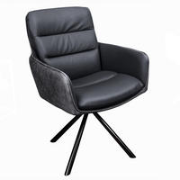 STUHL BIG GEORGE Echtleder, Microfaser Schwarz, Anthrazit - Grau, Leder/Textil (58/88/66cm) - riess-ambiente