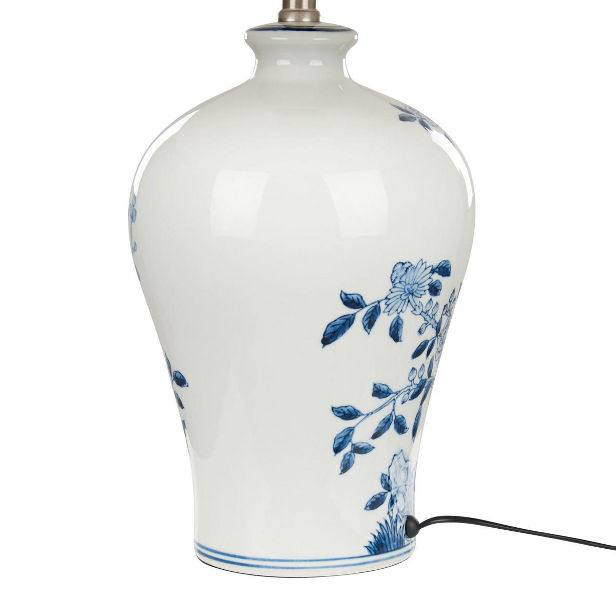 TISCHLAMPE Weiß Magros - Blau/Weiß, Keramik (40/40/55cm) - Beliani