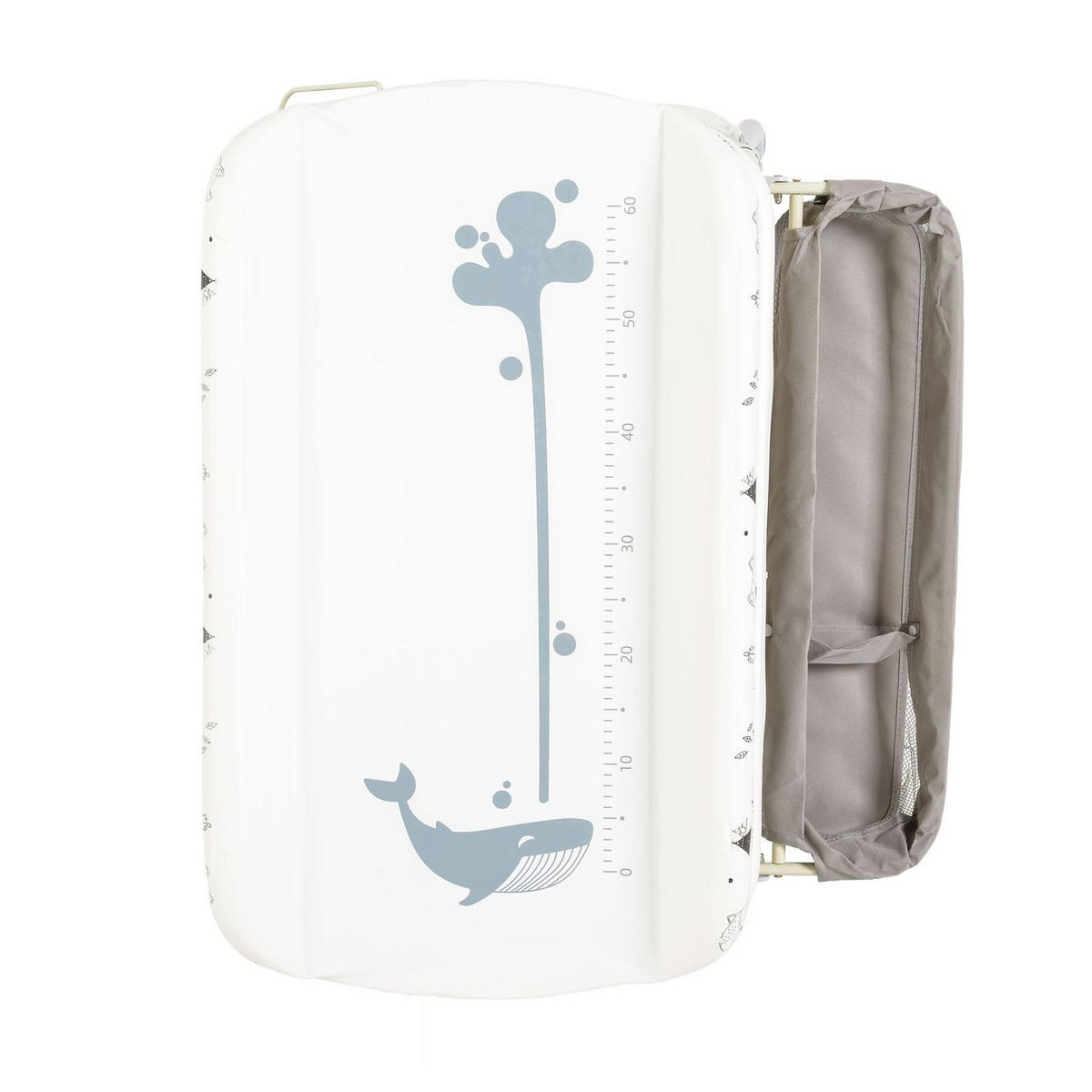 BABYBADEWANNE Wickeltisch Garda 2 in 1 grau Garda Thermometer Räder Wickelauflage - Grau, Kunststoff (62/83cm) - Cangaroo