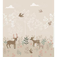 FOTOTAPETE Hirsche 250 x 279 cm - Beige, Papier (250/279cm) - ESTAhome