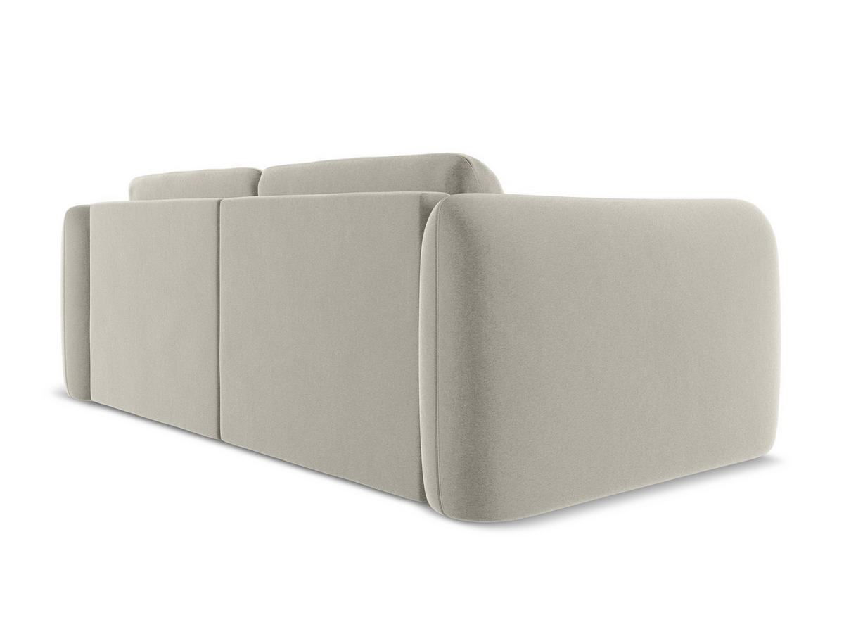 3-SITZER SOFA Samt Stoff Creme - Perlmutt/Creme, Kunststoff/Textil (210/74/105cm) - Makamii