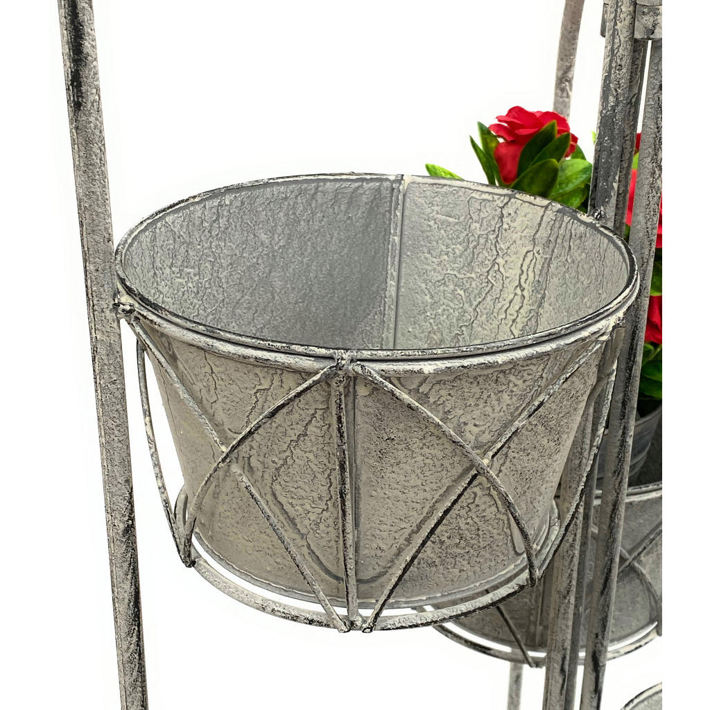 Thumbnail - DanDiBo Blumentreppe, Grau, Metall, 42x100x35 cm, Wohnzimmer, Wohnzimmertische, Blumenständer