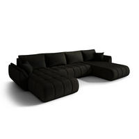 ECKSOFA mit schlaffunktion und bettkasten TOKYO U PREMIUM, stoff MONOLITH, Dunkelgrau - Dunkelgrau, Holz (384/190cm) - Kaiser Möbel