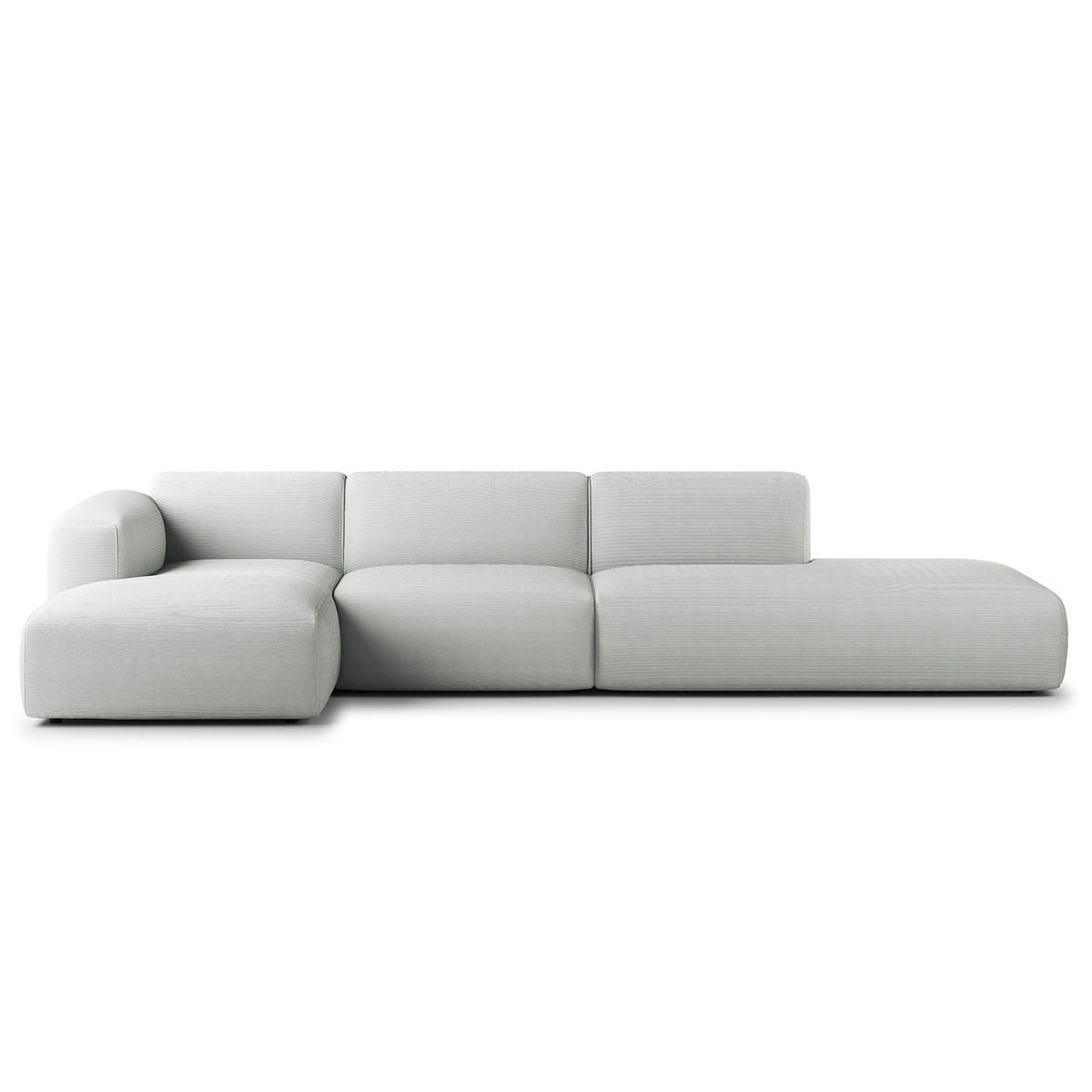 ECKSOFA mit Chaiselongue - Schwarz/Grau, Kunststoff/Textil (290/173cm) - home24