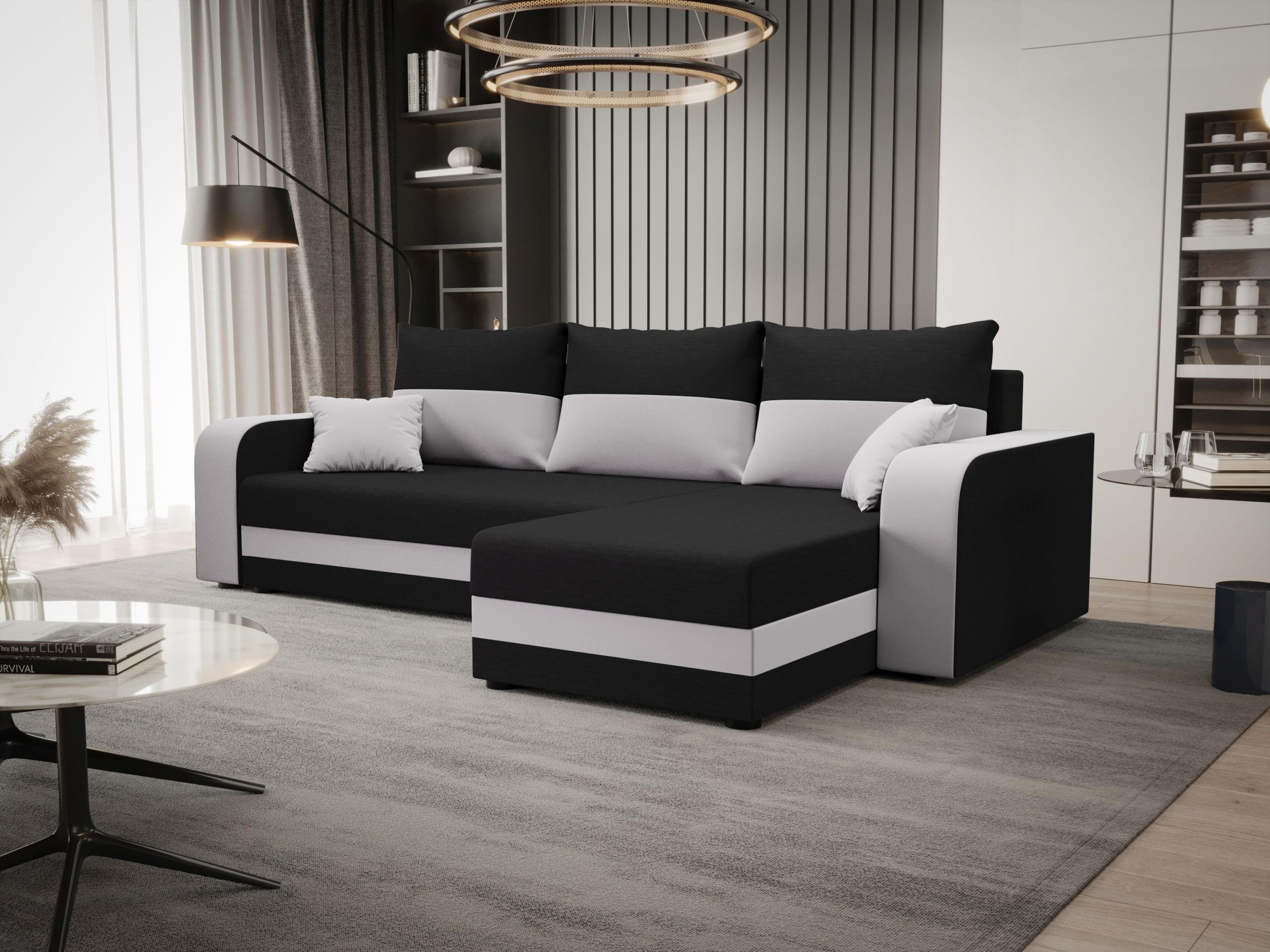 ECKSOFA HEWLET L BIS Rainbow 27+31 Rechts mit Schlaffunktion - Weiß, Textil (240/140cm) - Bedante