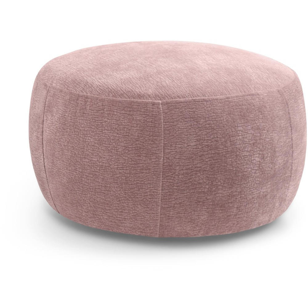 HOCKER Nano mit runder Form, 80x80 cm, Rosa - Rosa, Textil (80/48/80cm) - Beautysofa
