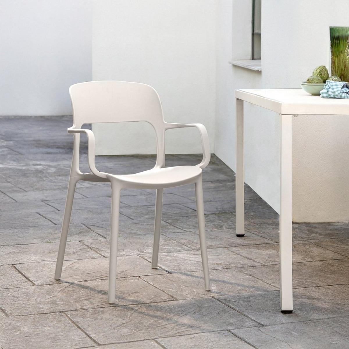 STUHL FÜR DRAUSSEN Klint Beige 53 cm x 83 cm - Beige, Kunststoff (53/83/56cm)