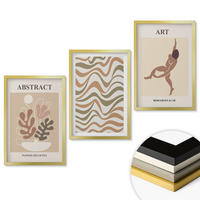 WANDBILDER 3er Set - 40x60 cm Goldrahmen - Matisse Boho abstrakte Muster - Goldfarben, Kunststoff (40/60cm) - ArtPrintCave