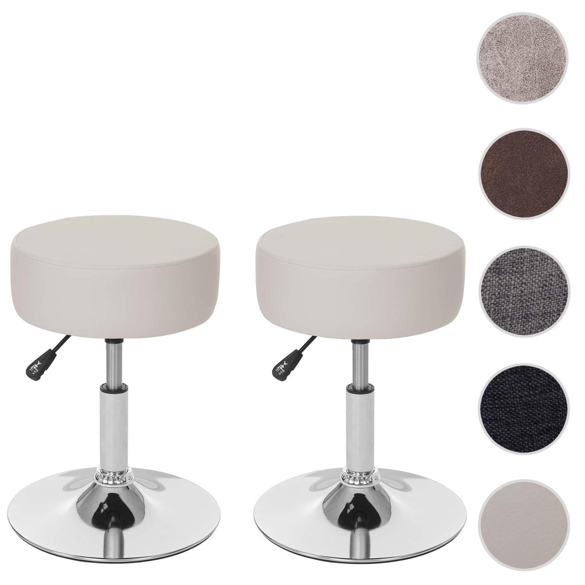 HOCKER Beige 2er-Set - Beige, Textil (35/55/35cm) - MCW