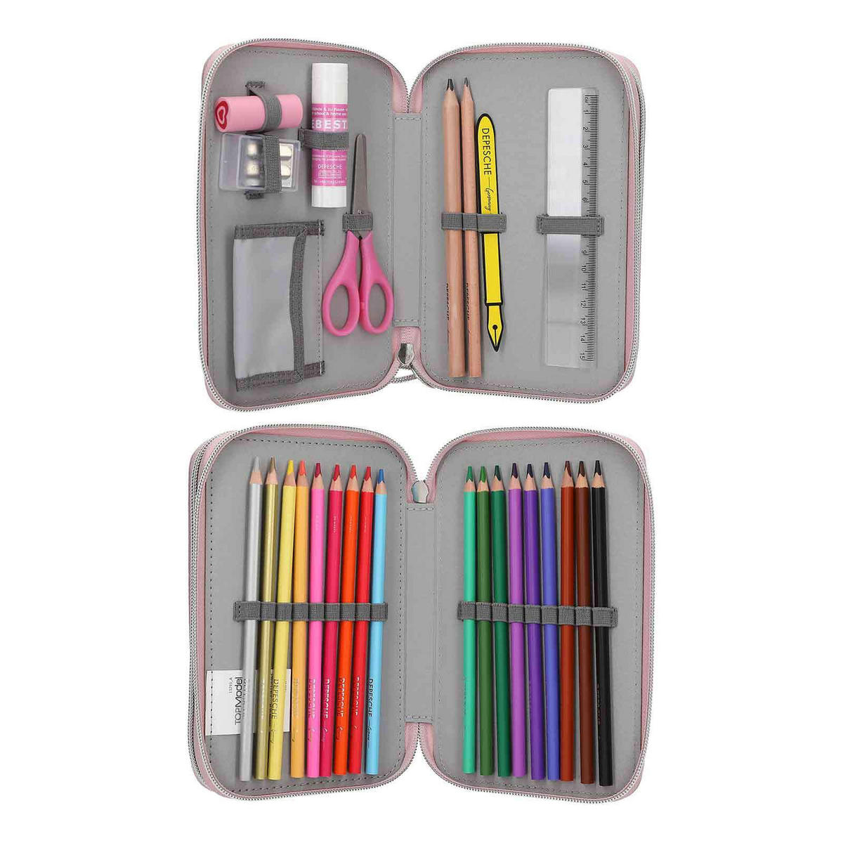 2-FACH FEDERTASCHE MY BFF TOPModel altrosa 5 x 12,5 x 20 cm - Altrosa, Kunststoff (12.5/20/5cm) - Depesche Germany