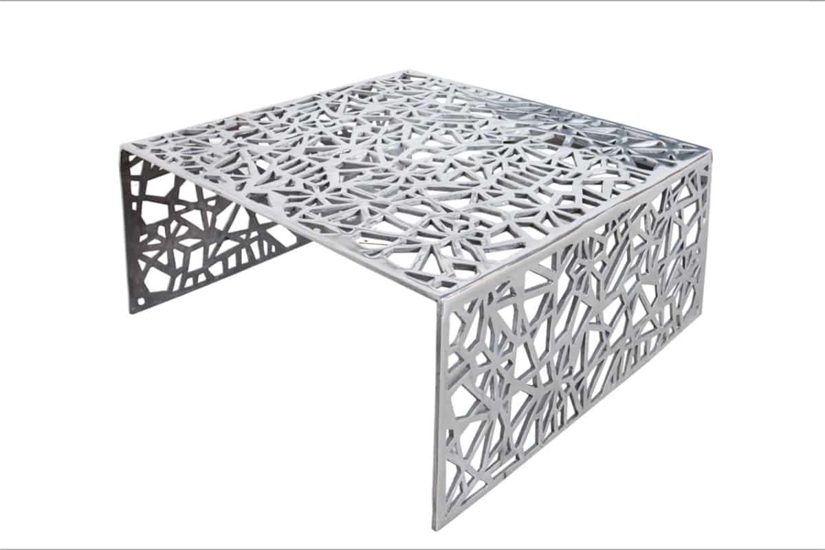 COUCHTISCH ABSTRACT rechteckig Silber 60cm - Silberfarben, Metall (60/60/32cm) - riess-ambiente