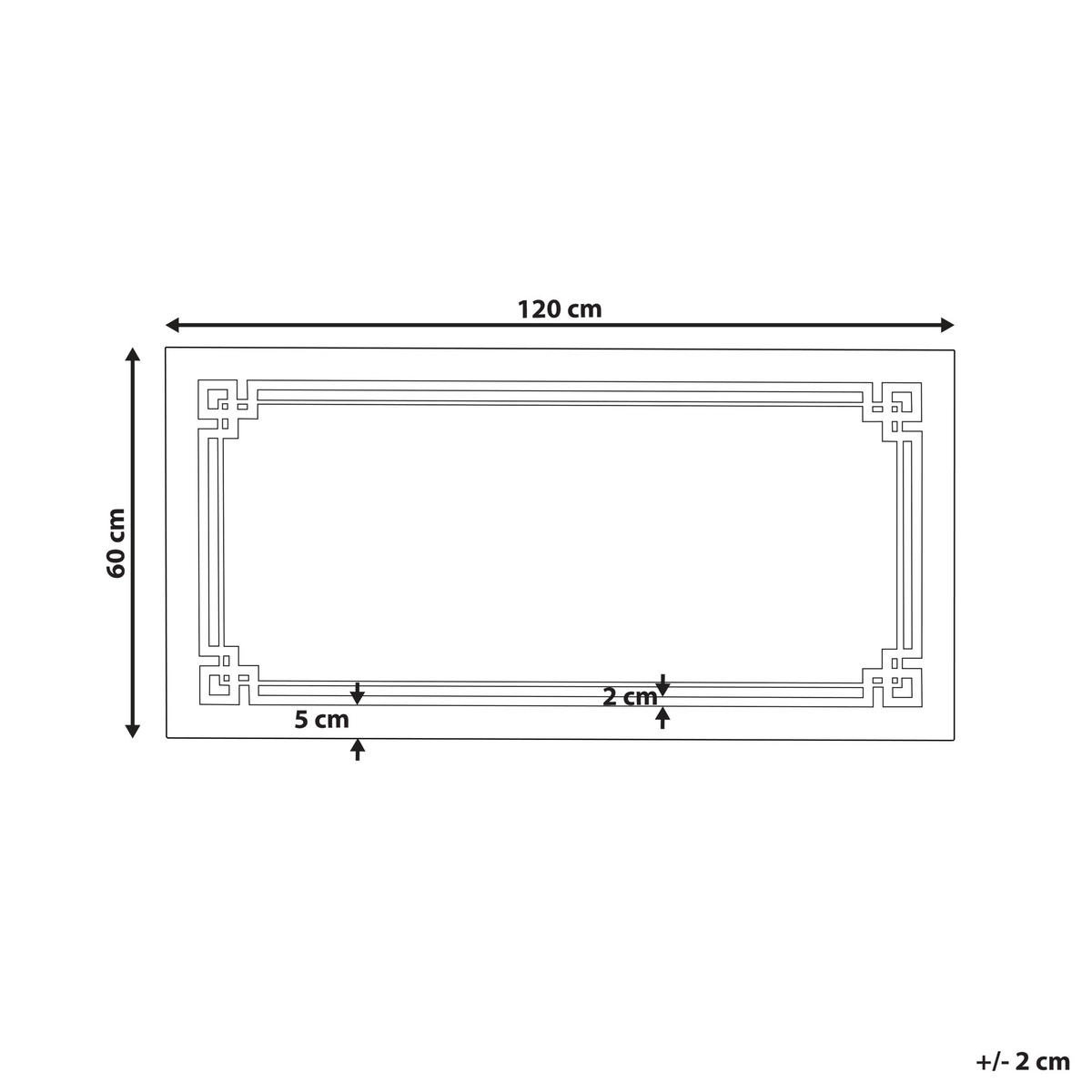 BADSPIEGEL mit LED-Beleuchtung rechteckig 120/60 cm Avranches - Silberfarben, Glas (120/60/4cm) - Beliani