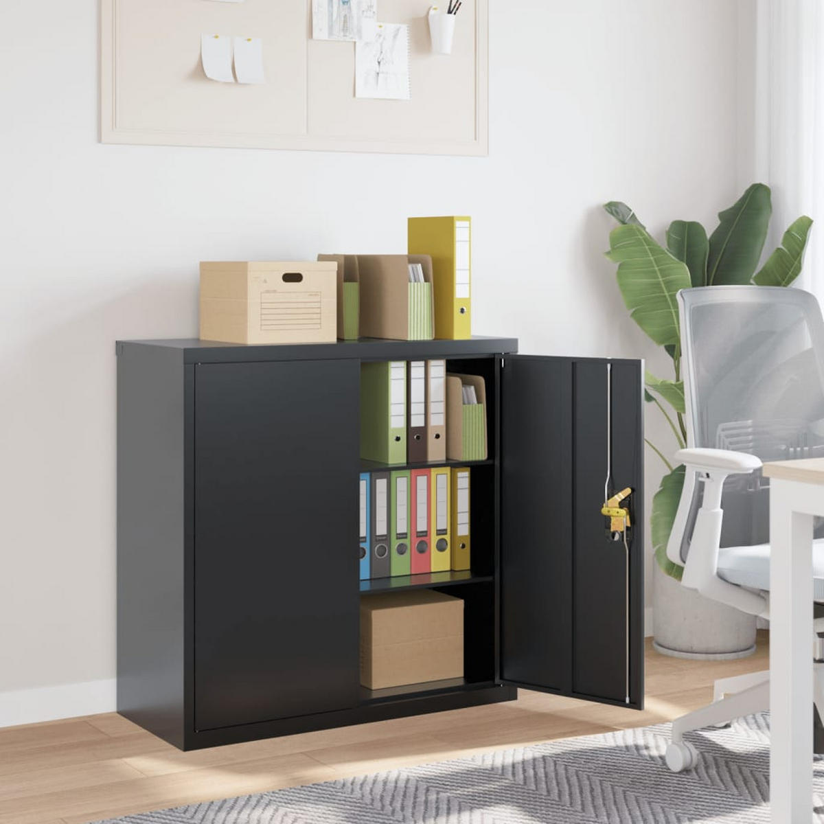 AKTENSCHRANK Anthrazit 90/40/90 Cm Stahl - Anthrazit, Metall (40/90/90cm) - vidaXL