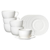 CAPPUCCINOTASSEN MIT UNTERTASSEN Saphir weiß 320 ml 6er Set - Weiß, Keramik (16.5/8.5/16.5cm) - Ritzenhoff Breker