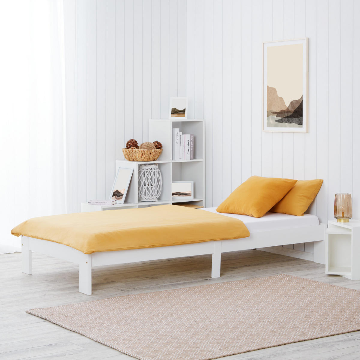 HOLZBETT 90/200 cm weiß - Weiß, Holz (90/200cm) - Homestyle4u