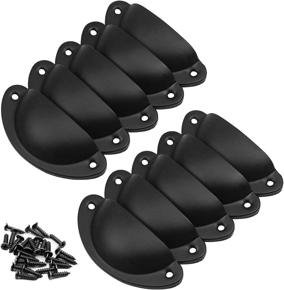 SCHRANKKNOPF 10er-Set - Schwarz, Metall (3.2/2.3/8.1cm)