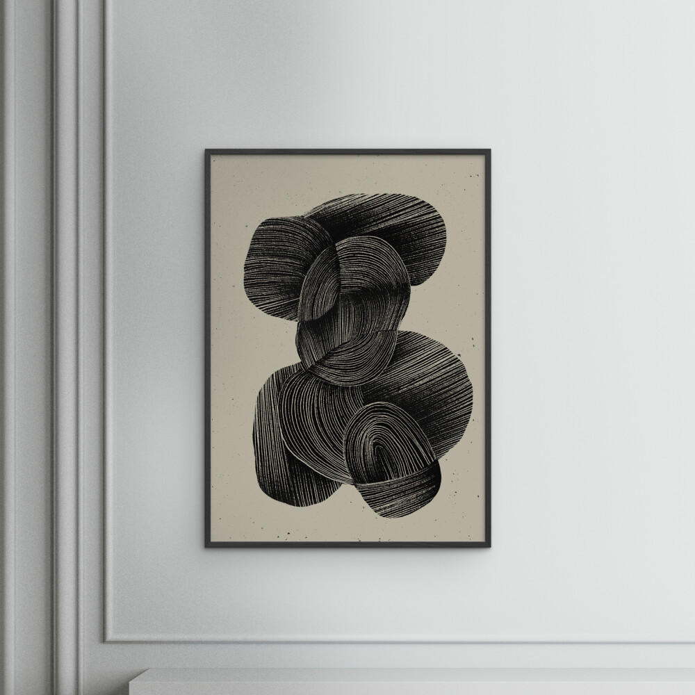POSTER mit Rahmen Treechild - Straw No.2 - Schwarz, Holz/Papier (70/100cm) - Poster&Frame