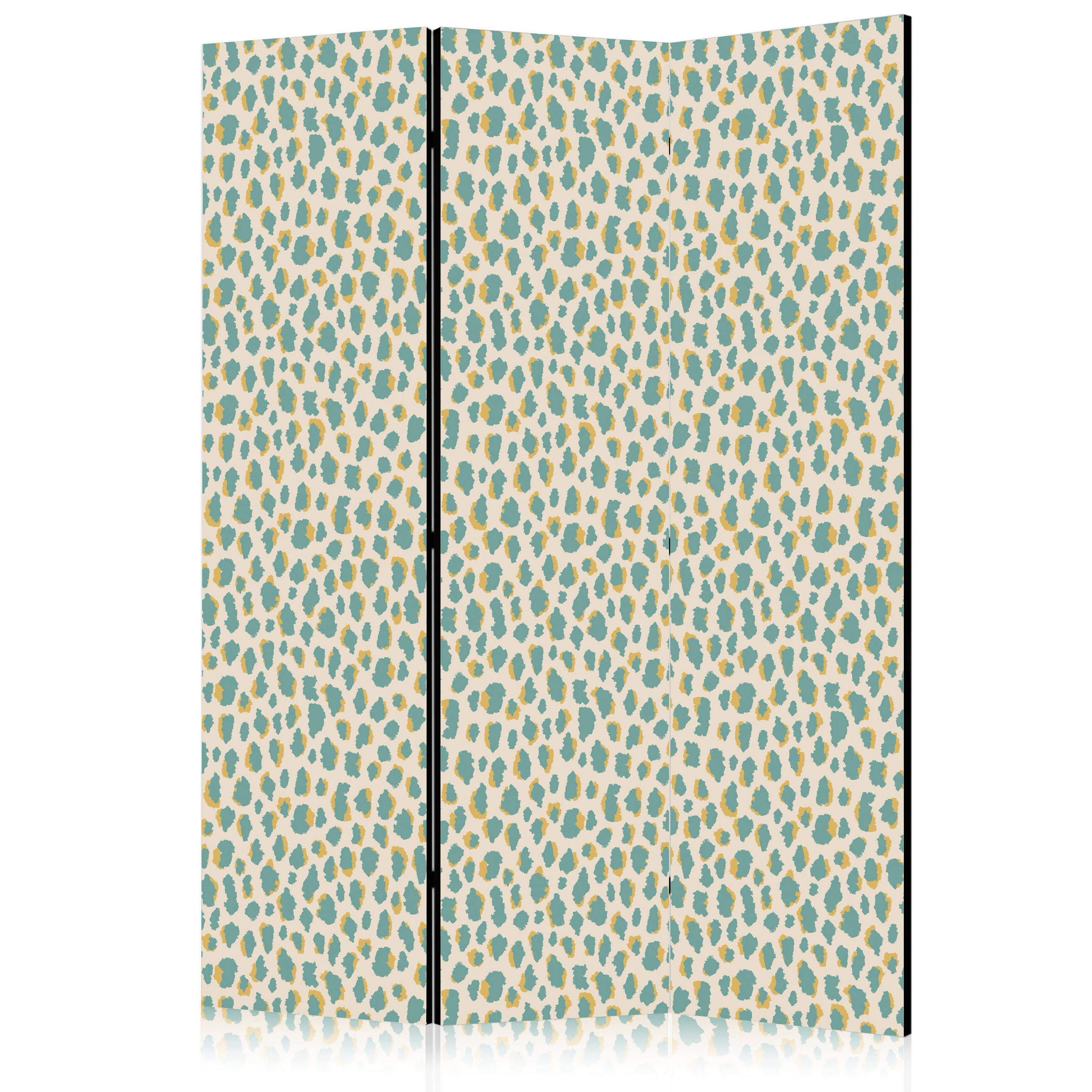 PARAVENT Akustik 3-tlg 135x172 cm T rkise Punkte - Multicolor, Holz/Textil (135/172/3cm) - Muralo