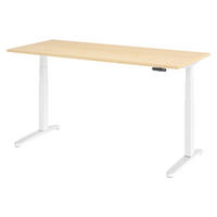 SCHREIBTISCH elektrisch XBHM 80/180/74 cm in Ahornfarben/Weiß/Alu poliert - Ahornfarben/Weiß, Holzwerkstoff (80/180/74cm) - bümö