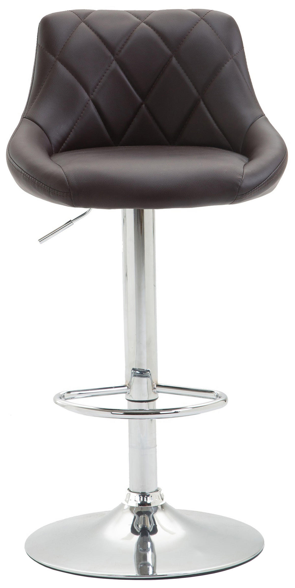 BARHOCKER Lazius, 2er Set, Gestell Metall in Chromoptik, Kunstleder Braun - Chromfarben/Braun, Kunststoff/Textil (46/100/49cm) - TPFLiving