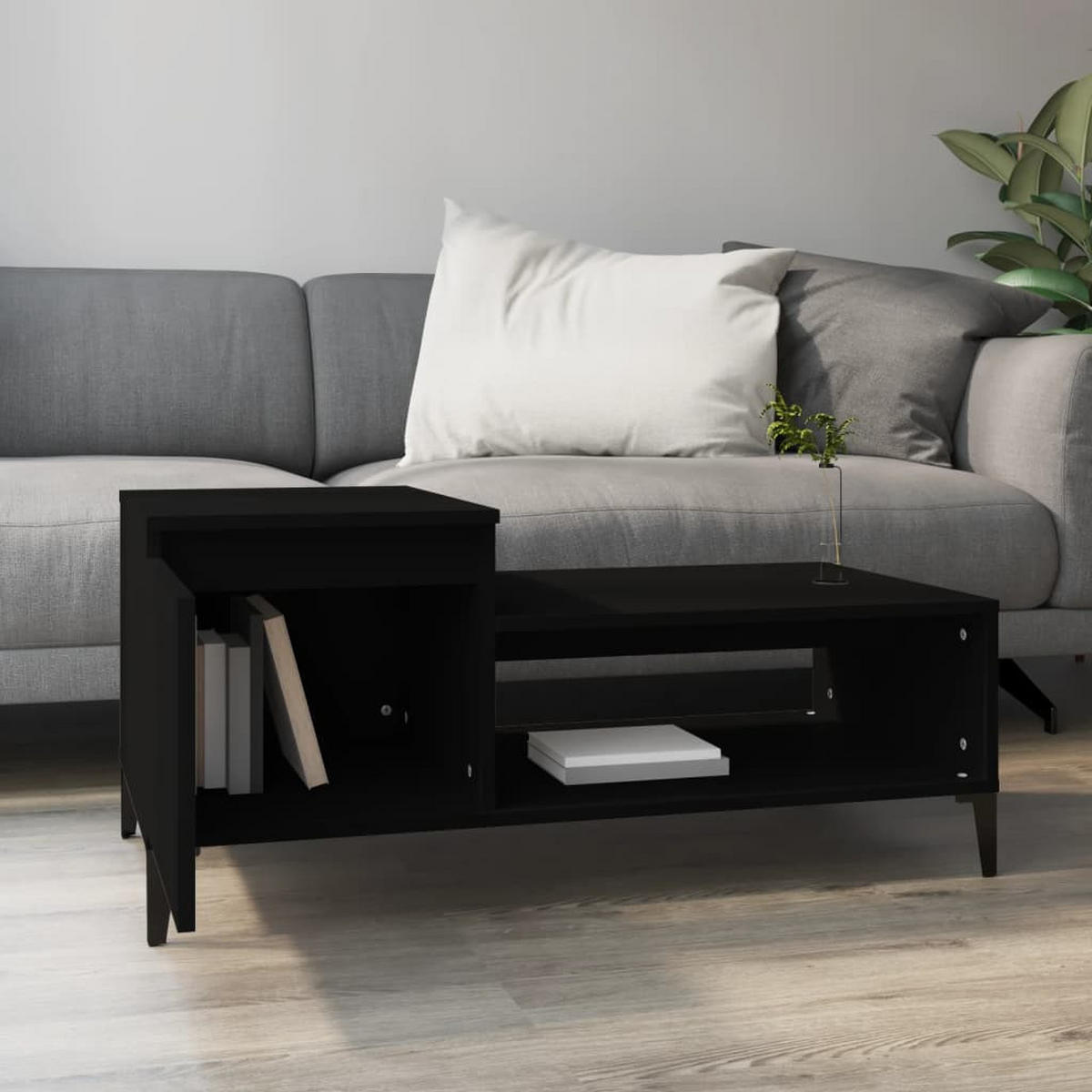COUCHTISCH Schwarz 100x50x45 cm Holzwerkstoff - Schwarz, Holzwerkstoff (100/50/45cm) - furnicato